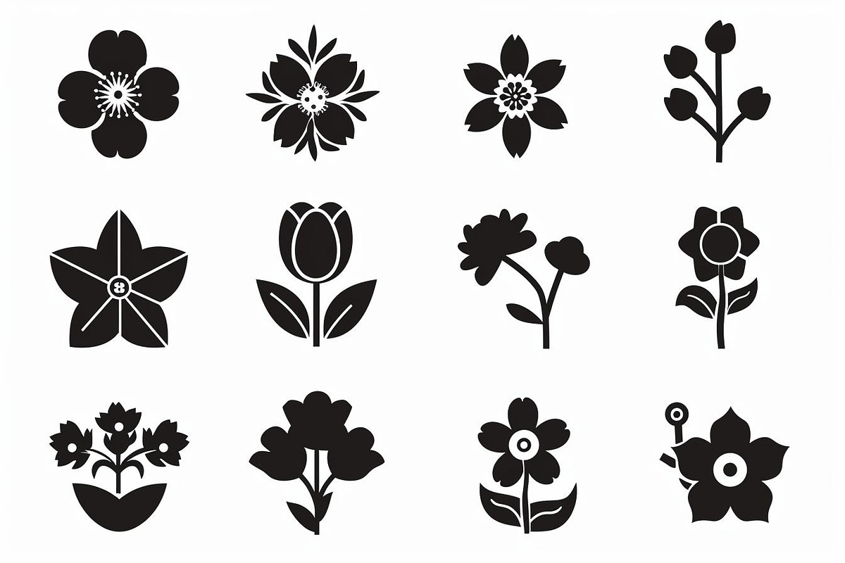 Abstract Floral Silhouette Bundle, an Illustration by Creativeshirt (Photo 6 of 10)