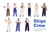 Marine team, ship's crew set, a Person Illustration by Good Studio (Thumbnail 1 of 5)