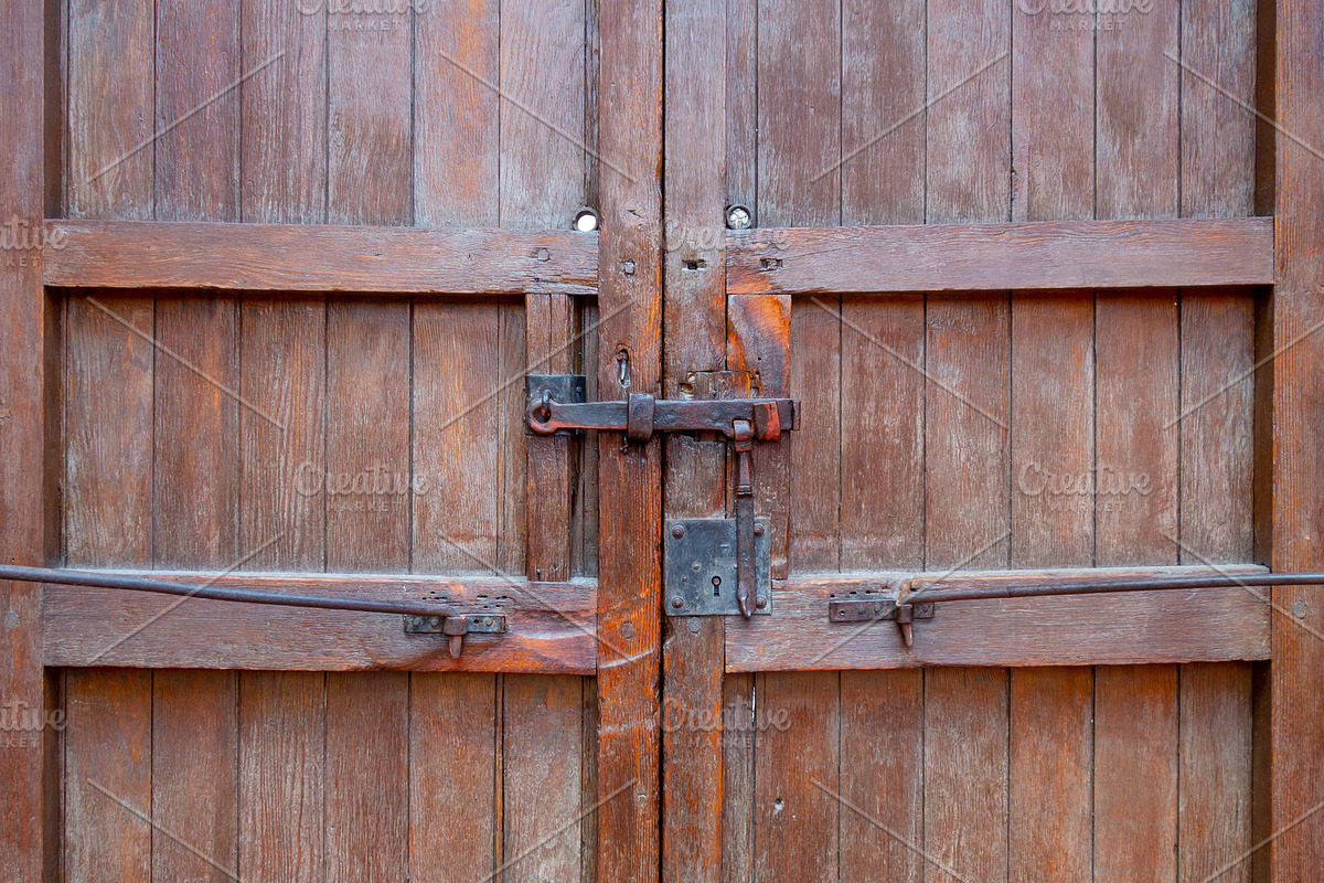 Wooden door close-up view with rusty, an Abstract Photo by GoodGoods (Photo 1 of 2)