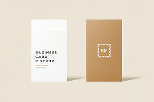 Vertical Business Card Mockup