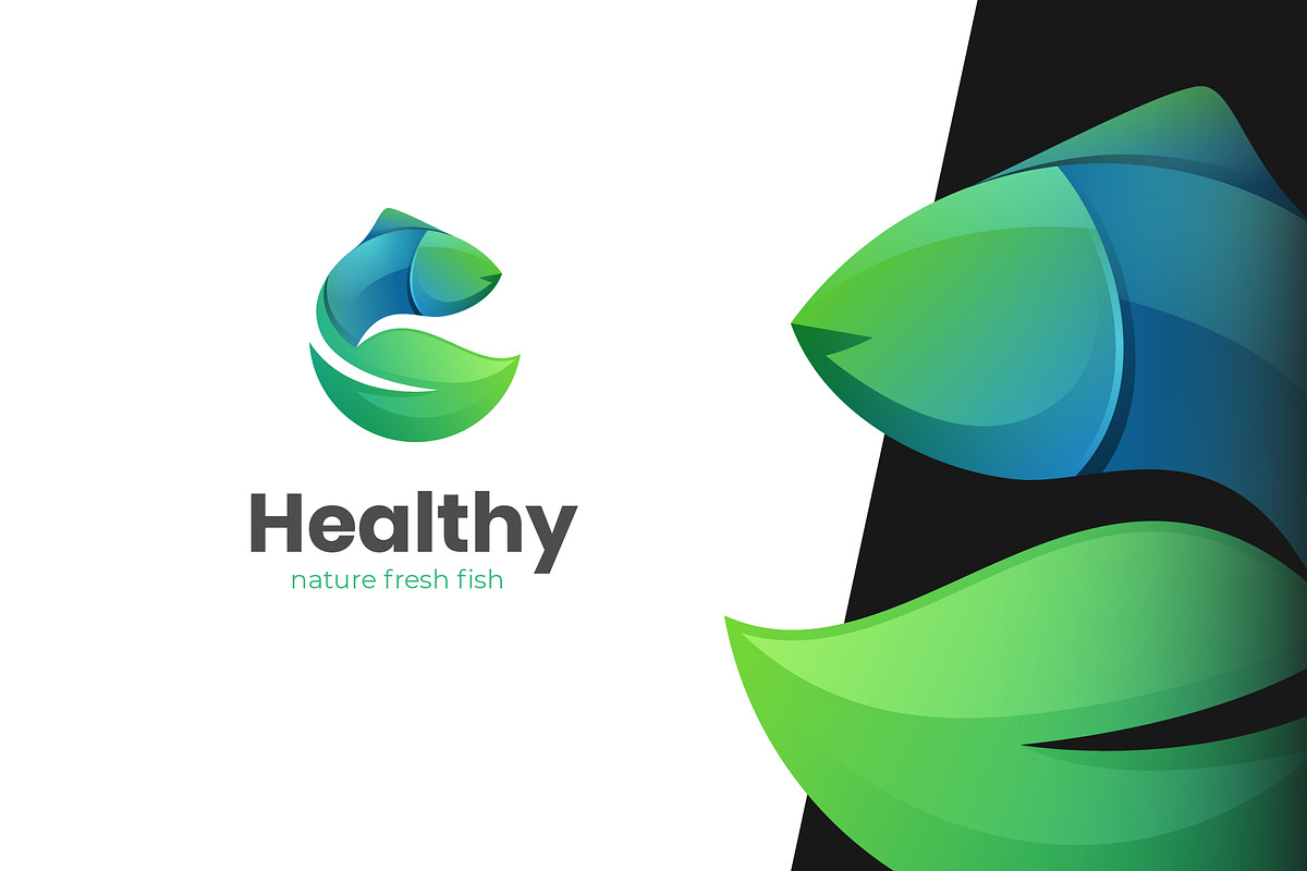 Modern Leaf fish logo design, a Branding & Logo Template by Agung_cs