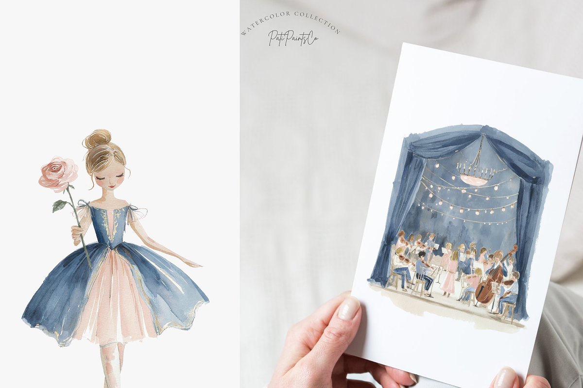 Winter Ballet Clipart Set, a Decorative Illustration by Pati Paints (Photo 8 of 11)