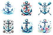 Blue Anchor Clipart Bundle PNG, an Illustration by DreamArtGraphic (Thumbnail 2 of 3)
