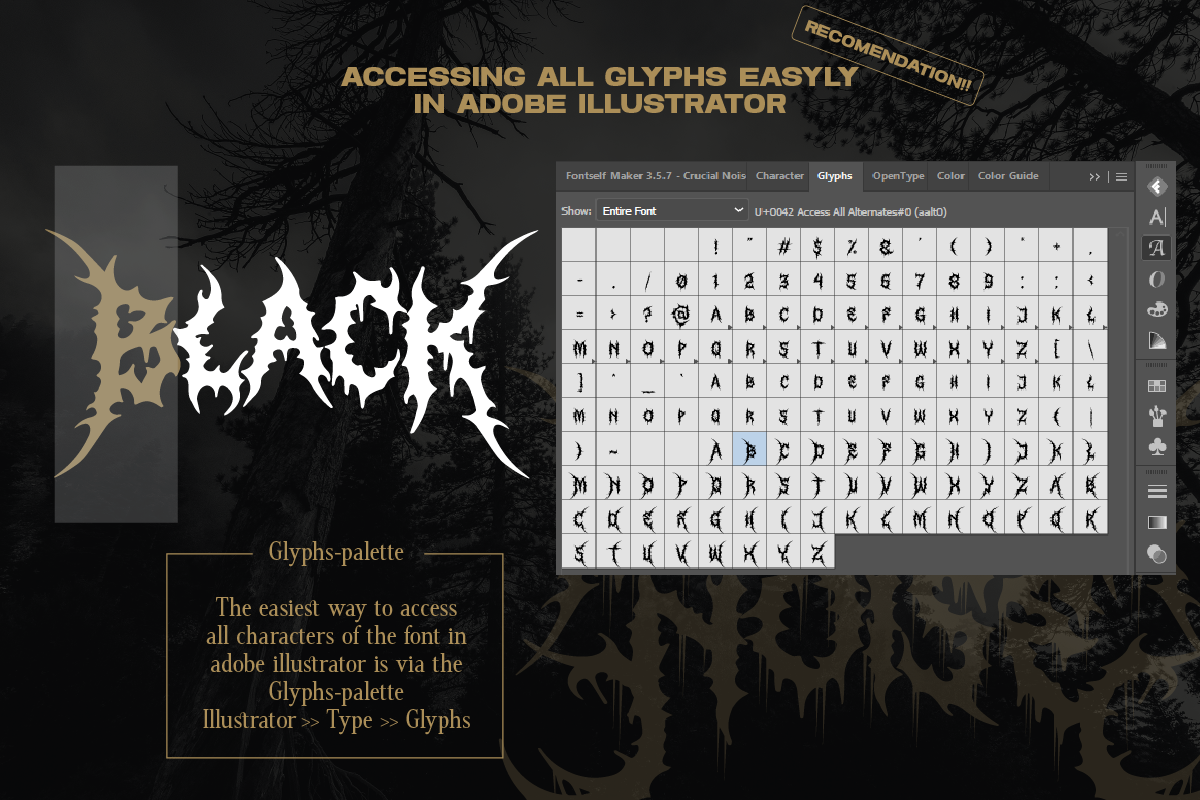 Crucial Noise Death Metal Font, a Blackletter Font by Ronny Studio (Photo 8 of 9)