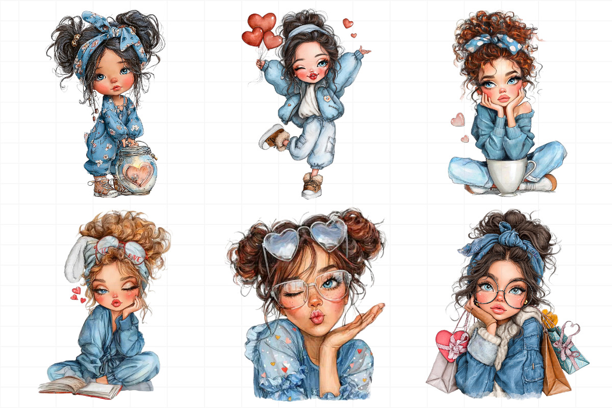 Valentine Cute Girl Clipart Png, an Illustration by Daily.Designs (Photo 8 of 8)
