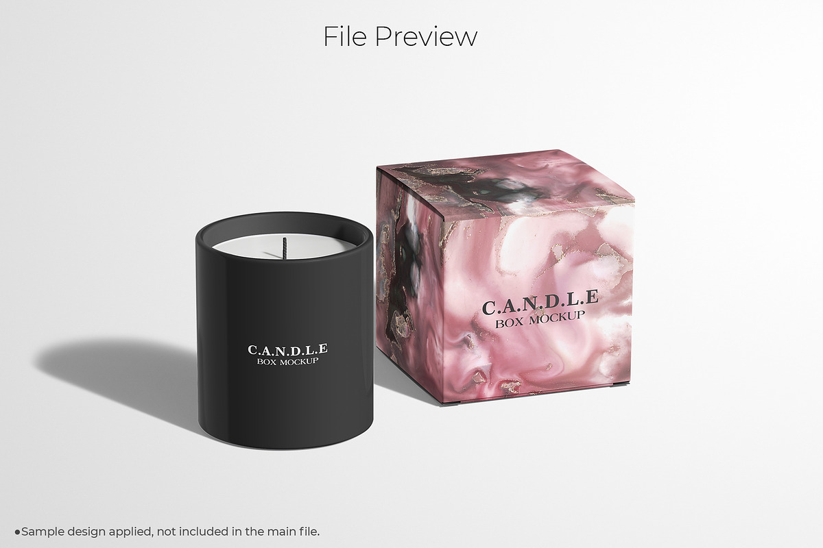 Candle With Cube Box Package Mockup, a Packaging Mockup by Sheikhadesign (Photo 7 of 12)