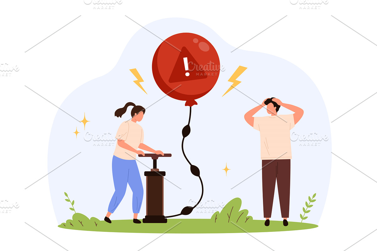 Stress and anxiety pressure concept, an Object Illustration by Flashvector