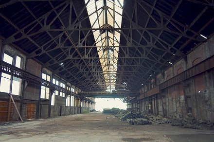 Abandoned factory interior featuring factory, industrial america, and