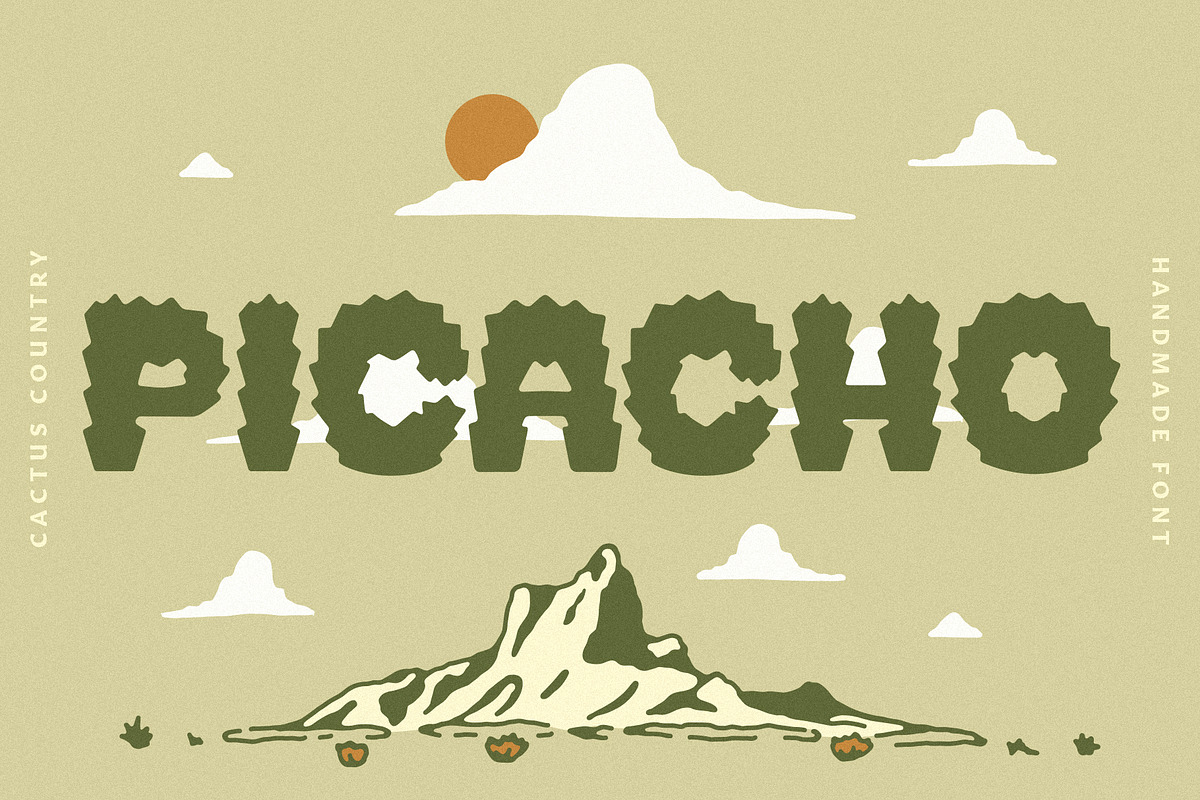 Picacho Display Font, a Sans Serif Font by Cactus Country (Photo 1 of 6)