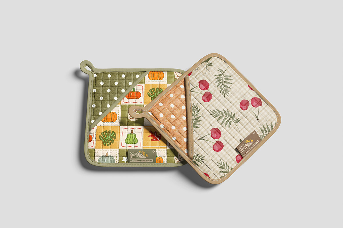 Modern Oven Mitts Mockup, an Advertising Mockup by bimockup (Photo 4 of 6)