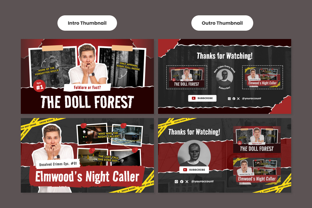 Horror Mystery YouTube Thumbnail, a Social Media Template by twinstd (Photo 2 of 2)