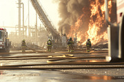 Industrial emergency response scene with police car and blurred, a Photo by Dvoevnore photos (Thumbnail 2 of 2)