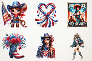 Patriotic Cowgirl Sublimation, an Illustration by RobertsArt (Thumbnail 6 of 7)