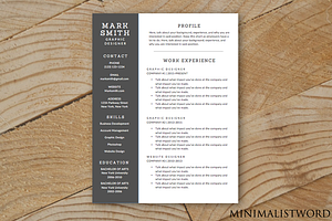 Gray Resume Template - MS Word