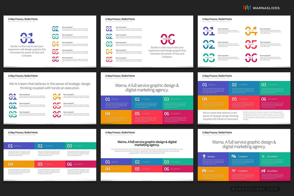 6 Bullet Points PowerPoint Templates, a Presentation Template by Warna Works (Photo 7 of 18)