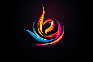 Modern gradient logo shape in dark b, a Photo by SaroStock