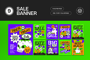 Halloween Sale Banner, a Social Media Template by graphicook