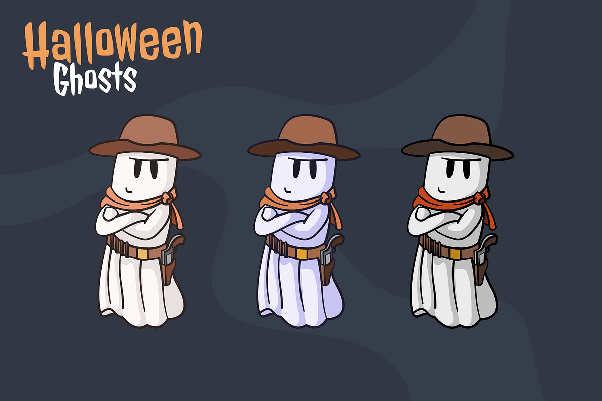Halloween Ghost Collection, a Seasonal Illustration by moja doodle (Photo 4 of 5)