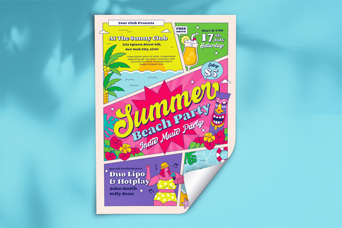 Summer Beach Party Flyer, a Flyer Template by Totem Design Studio (Photo 2 of 5)