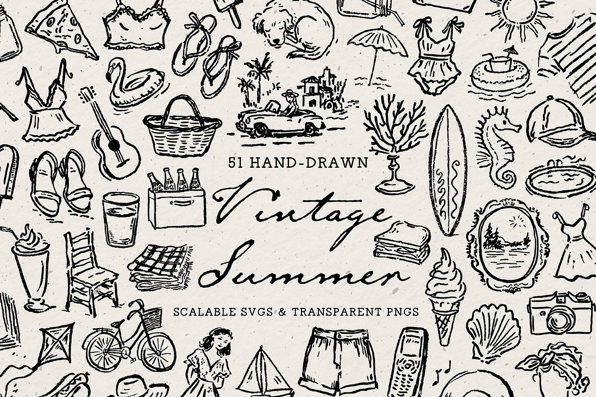 Summer Beach Vacation Doodle Bundle, a Seasonal Illustration by The October Creative (Photo 3 of 13)