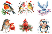 Christmas Bird Clipart, an Illustration by DreamArtGraphic (Thumbnail 4 of 5)