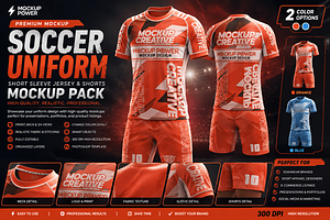 Soccer Kit Short Round Mockup 4 View