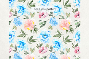 PNG Files Blush And Blue Flowers 1