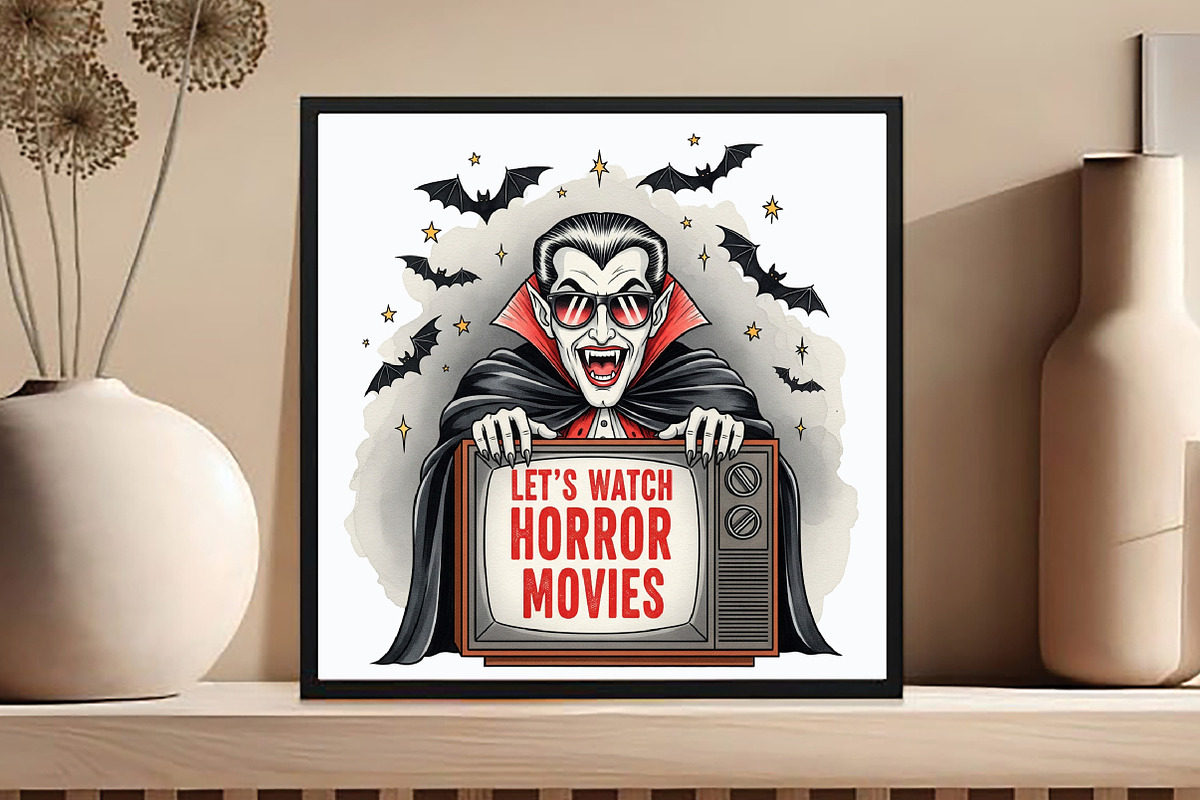 Let's Watch Horror Movies Halloween, an Illustration by DreamCafeArt (Photo 5 of 7)