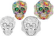 Decorative skulls and brains, a Graphic by Watercolor fantasy (Thumbnail 3 of 9)