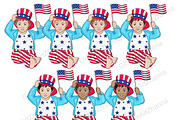 4th of July Girls Clipart, a Seasonal Illustration by GlamArtZhanna (Thumbnail 5 of 5)
