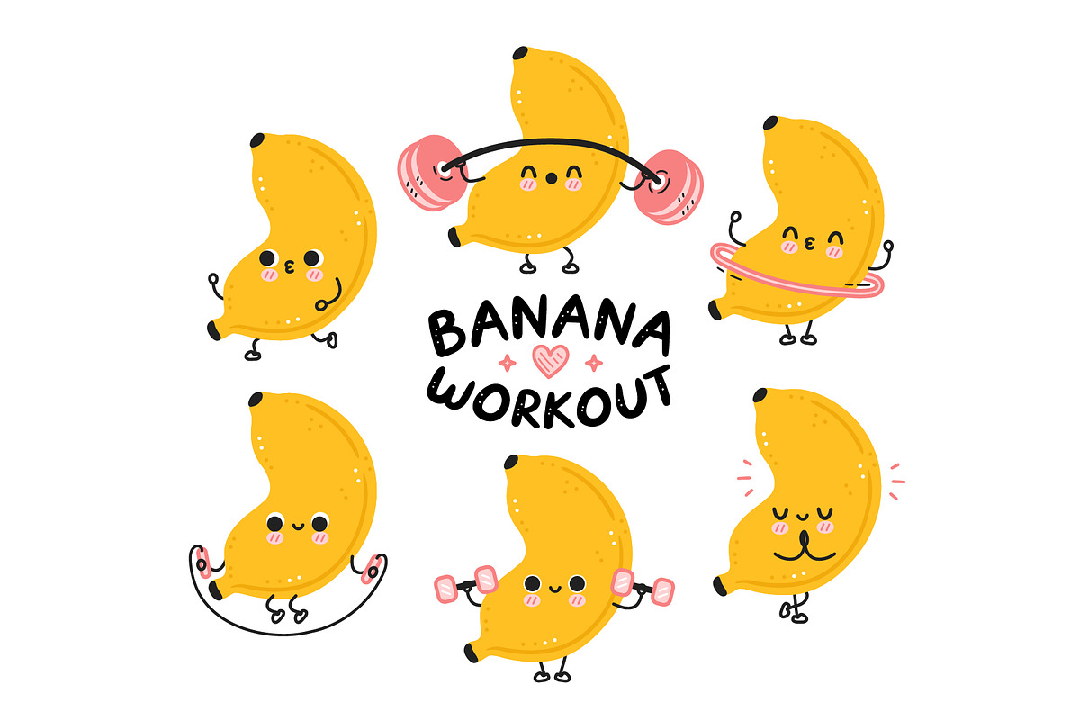 Fruits Workout Characters Bundle, a Food Illustration by Slavko Kahovsky (Photo 3 of 10)