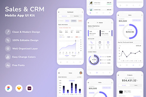 Sales & CRM Mobile App UI Kit, an UI Kit Template by Betush