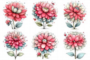Whimsical Spring Dahlia Flower Clipa, an Illustration by Daily.Designs (Thumbnail 4 of 8)