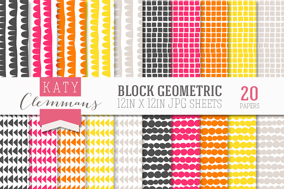 Block Geometric digital paper pack preview 4