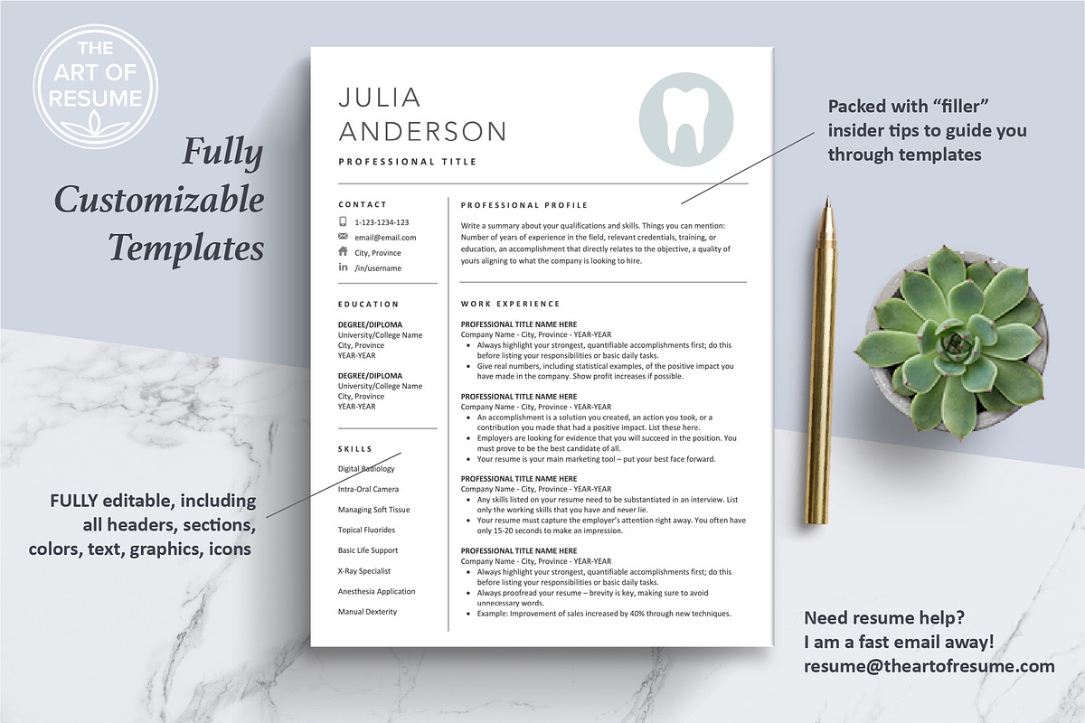 Dental Resumes | Dentist CV Resume, a Resume Template by The Art of Resume (Photo 3 of 8)