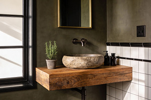 Rustic Bathroom Interior, an Architecture Photo by Virgo Studio