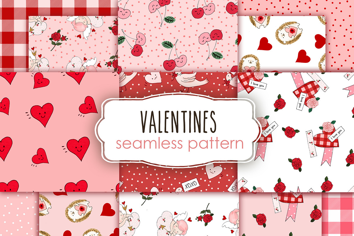 Valentines patterns, a Pattern Graphic by Rosabebe