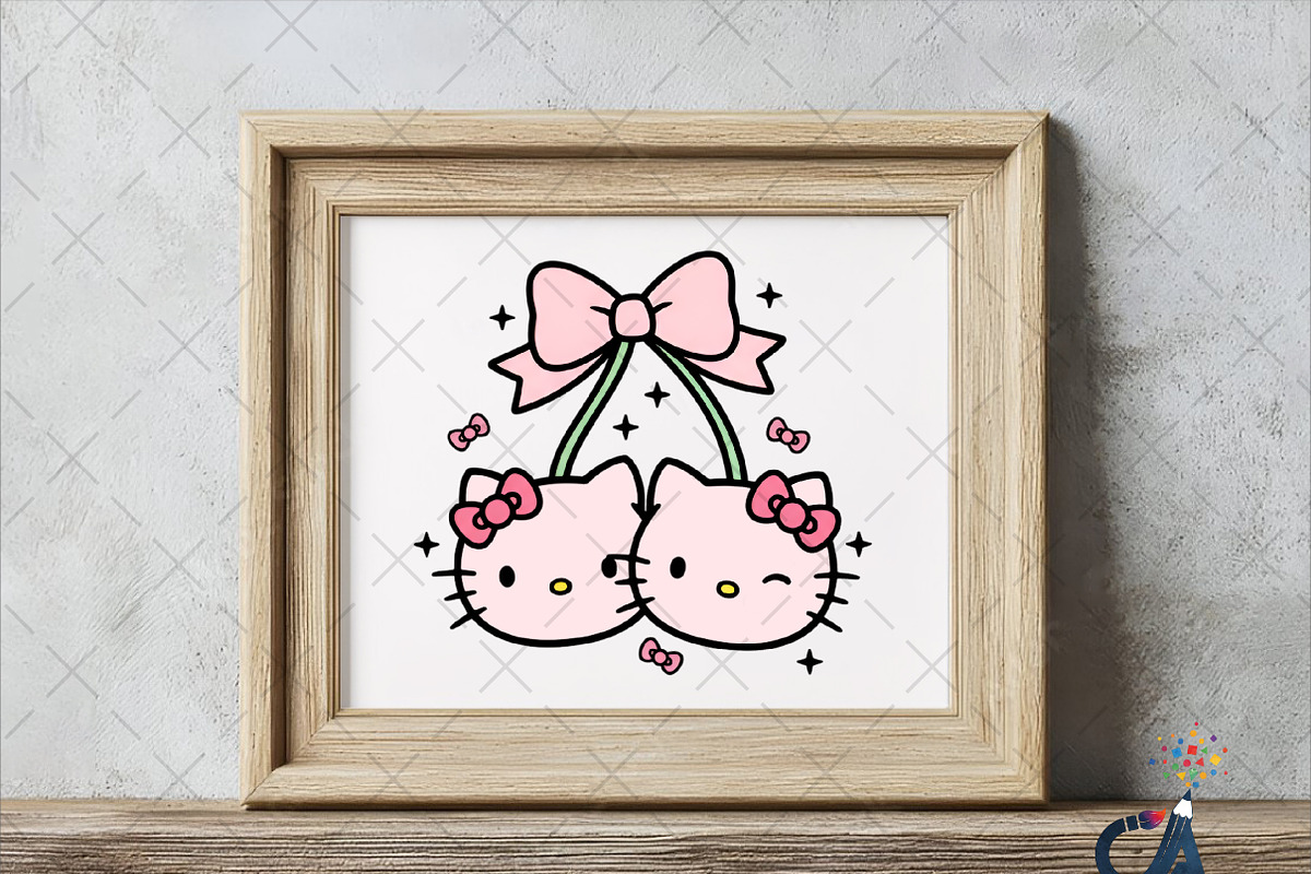 Coquette Bow Cherry Hello Kitty Png, an Illustration by Creative Art (Photo 5 of 6)