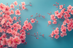 Delicate pink cherry blossoms gently, a Photo by Tanuart