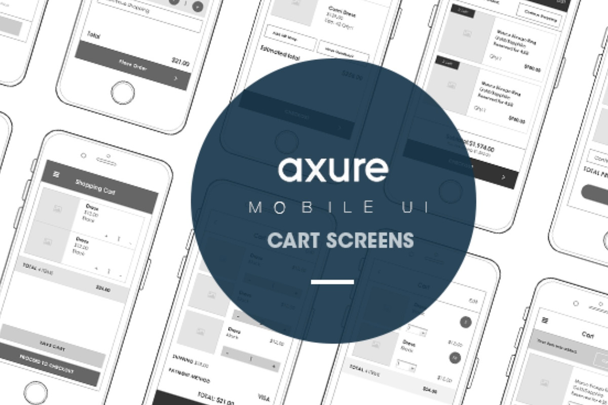 Axure Mobile UI: Shopping cart, a Wireframe Template by Humble UX (Photo 1 of 2)
