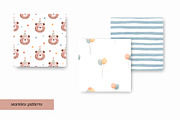 Watercolor Birthday Bear, a Decorative Illustration by MilaCreator (Thumbnail 2 of 6)