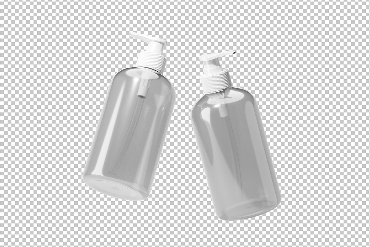 Amber Pump Bottle Mockup, a Cups & Container Mockup by Akebareee (Photo 2 of 3)