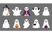 Cute Halloween ghost characters, a Seasonal Illustration by Yayasya (Thumbnail 1 of 3)