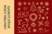 Christmas Linear Line Art Elements, a Decorative Illustration by nandinigraphics (Thumbnail 1 of 4)