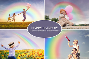 HAPPY RAINBOW PHOTO OVERLAYS