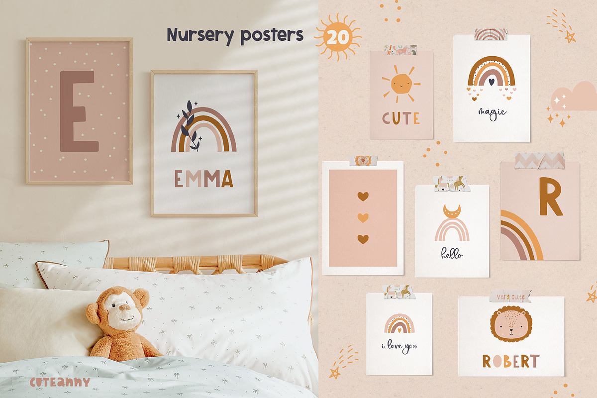 Bohemian Dreams - Clipart & Patterns, an Object Graphic by Cuteanny Design (Photo 2 of 10)
