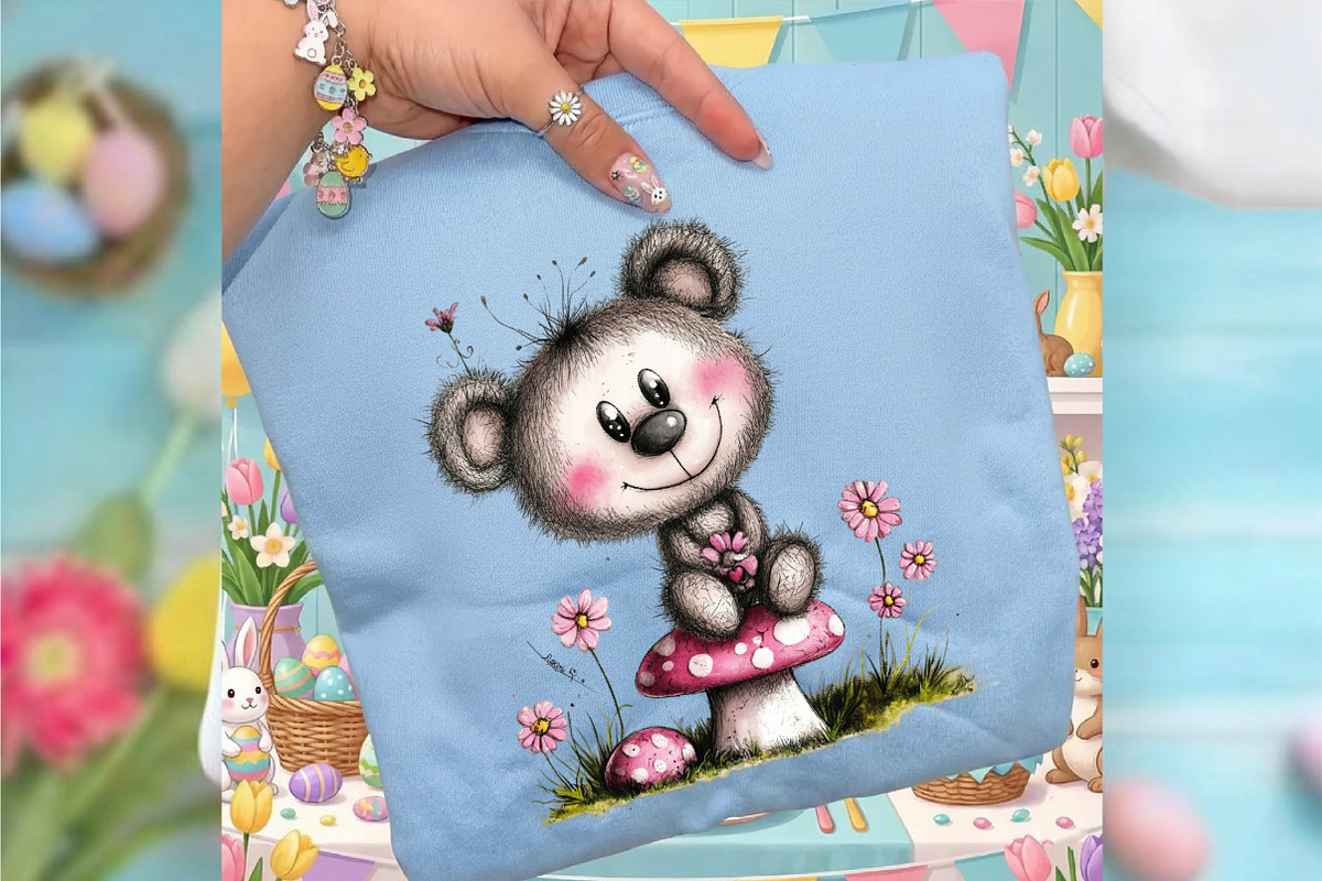 Whimsical Spring Teddy Bear Clipart, an Animal Illustration by designcity5 (Photo 3 of 5)