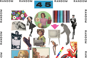 Retro Collage Pack 300 Elements