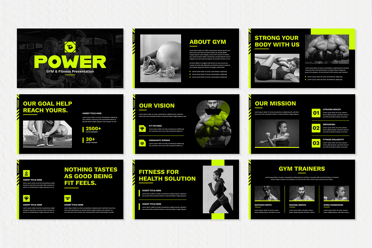 Creative GYM & Fitness Presentation, a Presentation Template by Mighty-Slide (Photo 2 of 5)