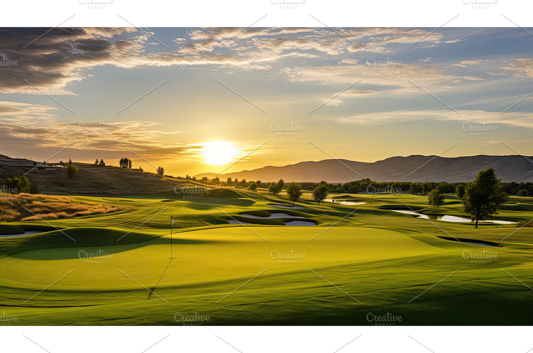 sun sunny golf course ai generated, a Background Photo by pikepicture